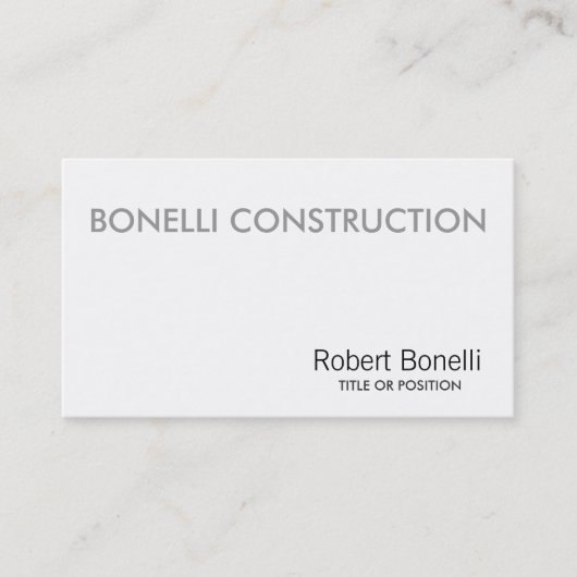 Eenvoudig wit, modern Visitekaartje (Voorkant)