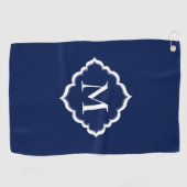 Eenvoudig wit monogram golfhanddoek (Horizontaal)