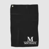 Eenvoudig wit monogram golfhanddoek (Voorkant)