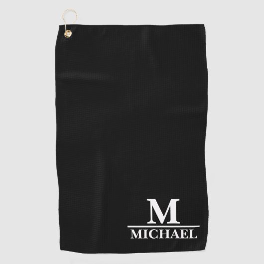 Eenvoudig wit monogram golfhanddoek (Voorkant)