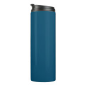 Eenvoudig wit monogram of naam op Ocean Blue Thermosbeker (Geroteerd rechts)