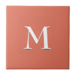 Eenvoudig wit MONOGRAM op Terracotta Tegeltje<br><div class="desc">Eenvoudige,  elegante TERRA COTTA keramische tegel met optioneel,  aanpasbaar monogram. Ontworpen om te coördineren met de versie van de muzieknoten. Verwijder monogram voor gewone tegel. Verkrijgbaar in andere kleuren en met bijpassende items.</div>
