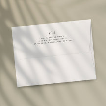 Eenvoudig Wit Monogram Retouradres op Achterflap