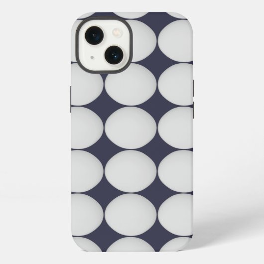 Eenvoudig Wit op Middernachtblauw iPhone Hoesje (Achterkant)