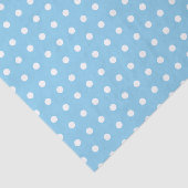 Eenvoudig wit patroon op babyblauw tissuepapier (Detail)