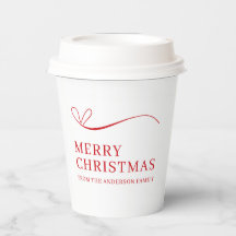 Eenvoudig wit rood modern Prettig Kerstfeest