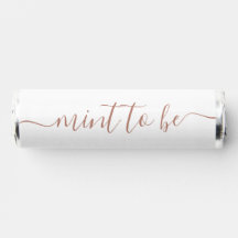 Eenvoudig wit Rose Gold "Mint to be" Favor Label