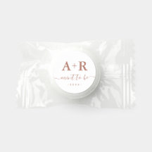 Eenvoudig wit Rose Gold "Mint to be" Favor Label