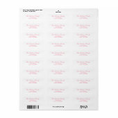 Eenvoudig wit roze retouradres label (Full Sheet)