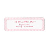 Eenvoudig wit roze waterverf retouradres label (Voorkant)