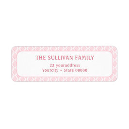 Eenvoudig wit roze waterverf retouradres label