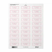 Eenvoudig wit roze waterverf retouradres label (Full Sheet)