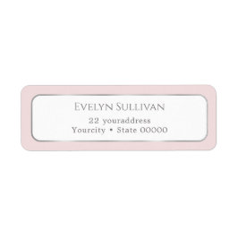 Eenvoudig wit roze zilveren retouradres label