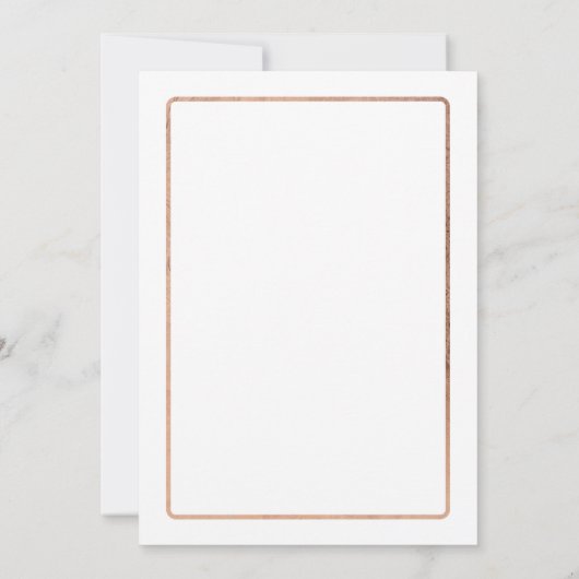 Eenvoudig wit rozenbruin goudmonogram bruiloft kaart (Achterkant)