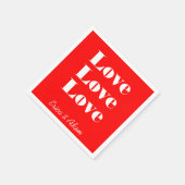 Eenvoudig wit schoon 3 x liefde | Neon Red Servet (Hoek)