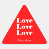 Eenvoudig wit schoon 3 x liefde | Neon Red Sticker (Voorkant)