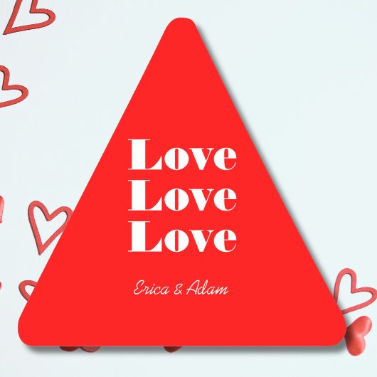Eenvoudig wit schoon 3 x liefde | Neon Red Sticker