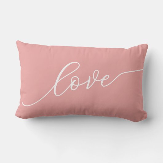 Eenvoudig Wit Script Roze Kussen (Achterkant)