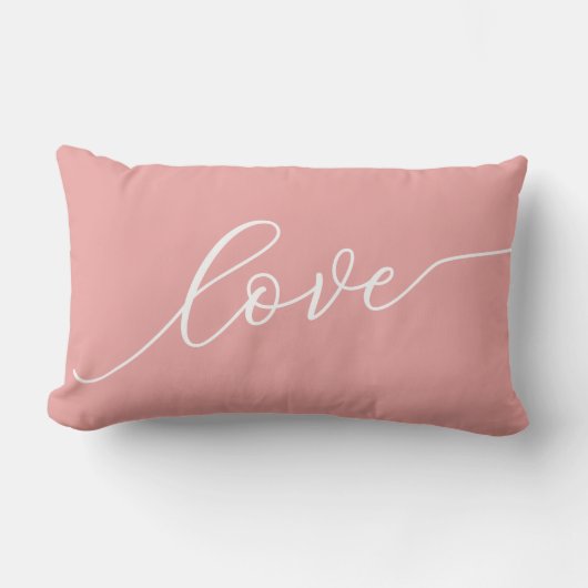 Eenvoudig Wit Script Roze Kussen (Voorkant)