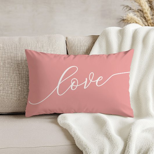 Eenvoudig Wit Script Roze Kussen