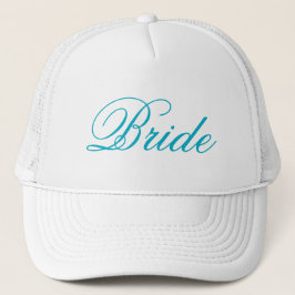 Eenvoudig wit turquoise Bride pet