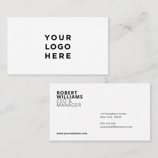 Eenvoudig, wit visitekaartje (Voorkant / Achterkant)