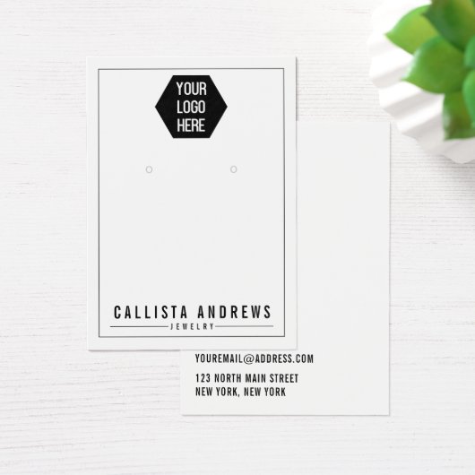 Eenvoudig wit Voeg je eigen Logo-display toe Visitekaartje (Bureau)