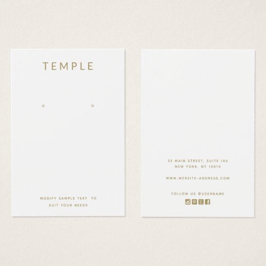 Eenvoudig wit Voeg je eigen Logo-display toe Visitekaartje (Voorkant /achterkant)