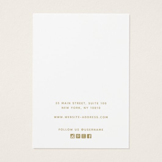 Eenvoudig wit Voeg je eigen Logo-display toe Visitekaartje (Achterkant)