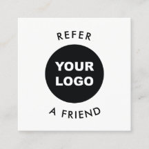 Eenvoudig wit Voeg uw Logo-klantverwijzingskaart t