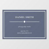 Eenvoudig wit zakelijk Kantoor-Lijst op Dusty Blue Raamsticker (Vel)