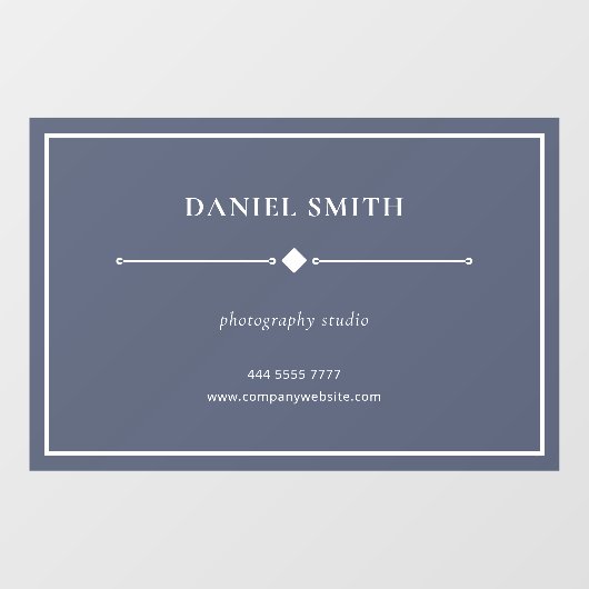 Eenvoudig wit zakelijk Kantoor-Lijst op Dusty Blue Raamsticker (Vel)