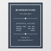 Eenvoudig Wit Zakelijk Kantoor op Grijs Blauw Raamsticker (Vel)