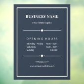 Eenvoudig Wit Zakenkantoor op Grijs Blauw Raamsticker (Vel 3)