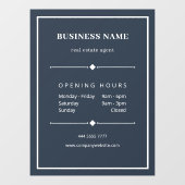 Eenvoudig Wit Zakenkantoor op Grijs Blauw Raamsticker (Vel)