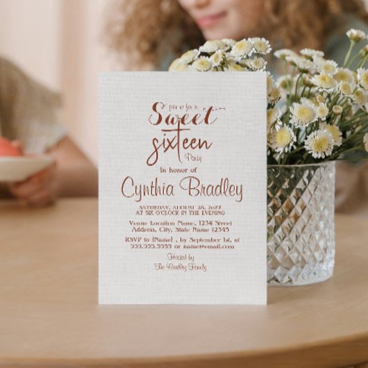 Eenvoudig wit zoet zestien verjaardagsfeestje kaart