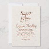 Eenvoudig wit zoet zestien verjaardagsfeestje kaart (Voorkant)