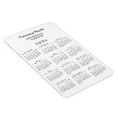 Eenvoudig Wit Zwart 2020 Kalender Bedrijfsnaam Inf Magneet (Rechterzijde)