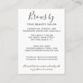 Eenvoudig Wit Zwart Brows Aftercare Icon Visitekaartje (Achterkant)