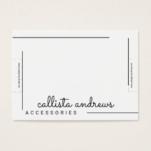 Eenvoudig wit zwart-grenslijnscript breedbeeldsche visitekaartje