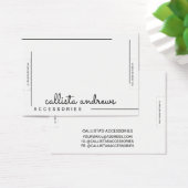 Eenvoudig wit zwart-grenslijnscript breedbeeldsche visitekaartje (Bureau)