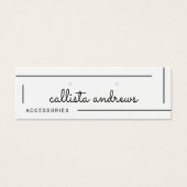 Eenvoudig wit zwart-grensscript beeldscherm mini visitekaartjes (Voorkant)