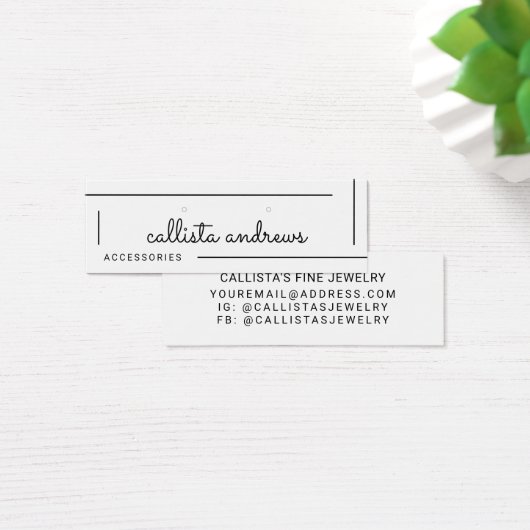 Eenvoudig wit zwart-grensscript beeldscherm mini visitekaartjes (Bureau)