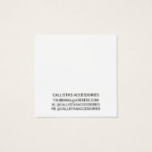 Eenvoudig wit zwart-grensscript beeldscherm vierkante visitekaartjes (Achterkant)