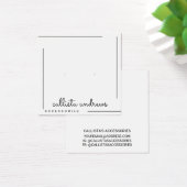 Eenvoudig wit zwart-grensscript beeldscherm vierkante visitekaartjes (Bureau)