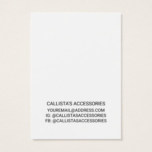 Eenvoudig wit zwart-grensscript beeldscherm visitekaartje (Achterkant)