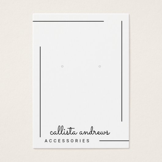 Eenvoudig wit zwart-grensscript beeldscherm visitekaartje (Voorkant)