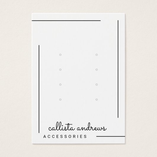 Eenvoudig wit zwart-grensscript beeldscherm visitekaartje (Voorkant)