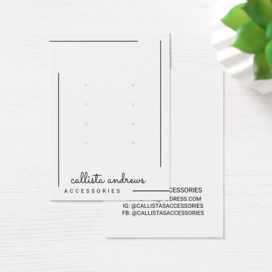 Eenvoudig wit zwart-grensscript beeldscherm visitekaartje (Bureau)