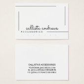 Eenvoudig wit zwart-grensscript beeldscherm visitekaartje (Voorkant /achterkant)